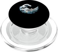 The Great Wave with Red Balloon Parody PopSockets PopGrip for MagSafe