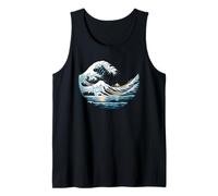 The Great Wave with Red Balloon Parody Tank Top