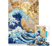 The Great Wave with Sun Jigsaw Puzzles 1000 Piece for Teenagers Improve Memory Relaxing Fun Sharp Edge Unique Gift (38x26cm)