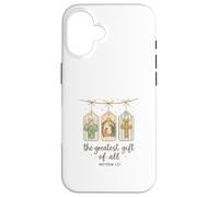 The Greatest Gifts of All Matthew 1:21 Nativity Watercolor Case for iPhone 16