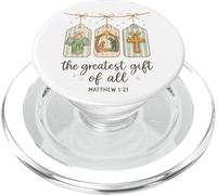 The Greatest Gifts of All Matthew 1:21 Nativity Watercolor PopSockets PopGrip for MagSafe