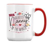 The Greatest Nanny in The World - Mother's Day,15oz Coffee Mug. (Red Inside)