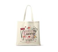 The Greatest Nanny in the World - Mother's Day, Reusable Bag, Shopping Tote Bag. (Natural)