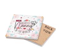 The Greatest Nanny in the World - Mother's Day, Tableware, Coffee, Tea, Drink Coaster. (Square Ceramic Coaster)