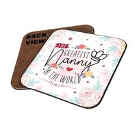 The Greatest Nanny in the World - Mother's Day, Tableware, Coffee, Tea, Drink Coaster. (Square Shaped Coaster)