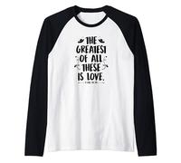 The Greatest of These Is Love Bible Verse Christian Stuff Raglan Baseball Tee
