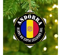 The Greatest Place on Earth Andorra Ornament Keepsake Latin America Hispanic Country European Asia Africa Flags Hanging Ornaments Holiday Decoration Funny Ceramic Ornament Pendant for Family New Year