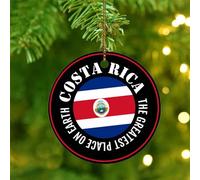 The Greatest Place on Earth Costa Rica Ornament Keepsake State Flag Travel Sports Round Christmas Tree Ornament Ceramic Custom America Country Asia Africa Flags Christmas Keepsake Tree Decorations