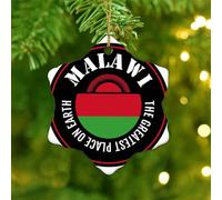 The Greatest Place on Earth Malawi Christmas Ornaments America Country Asia Africa Flags Round Christmas Tree Ornament Ceramic Unique Gift Flag Vivid Color Christmas Keepsake Tree Decorations