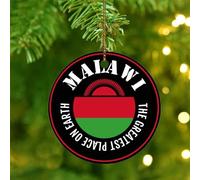 The Greatest Place on Earth Malawi Xmas Ornament Global World Flag Travel Round Christmas Tree Ornament Ceramic Farmhouse National Country Flags Sailing Christmas Keepsake Tree Decorations