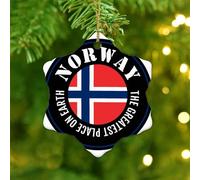 The Greatest Place on Earth Norway Christmas Ornaments America Country Asia Africa Flags Hanging Ornaments Festive Holidays Home Decor Custom Ceramic Ornament Pendant for Friends Families