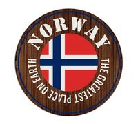 The Greatest Place on Earth Norway Vintage Metal Sign Rustic Laundry Signs National Country Flags Sailor Sailing Home Décor Metal Plaque for Kitchen Shop Coffee Bar 9x9 Inch Round