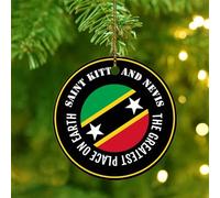The Greatest Place on Earth Saint Kitts And Nevis Keepsake National Flag Nautical Gifts Round Christmas Tree Ornament Ceramic Funny Global World Flag Travel Christmas Keepsake Xmas Tree Decoration