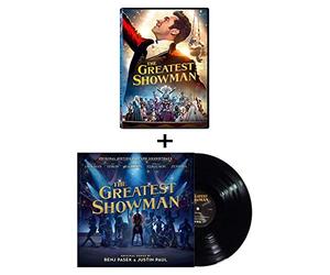 The Greatest Showman: 2017 Movie DVD + Motion Picture Soundtrack 12", 33rpm Vinyl Record Bundle Featuring Rewrite the Stars and This Is Me