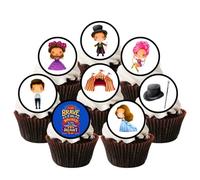 The Greatest Showman Theme Wafer Cupcake Toppers, Showman Party Edible Cupcake Toppers - Wafer Cake Decorations 24 x 4cm/1.5 Inch Discs Uncut
