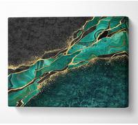 The Green And Gold Textures Canvas Print Wall Art - Medium 20 X 32 Inches