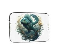The Green Flying Fish Printed Laptop Cover Portable Protective Case Suitable for Business Trips and Documents 12 inch