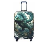 The Green Flying Fish Suitcase Covers M Fashion Personality Prints Suitable for Business and Outdoor Use