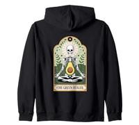 The Green Healer Skeleton Avocado Yoga Mystic Zip Hoodie