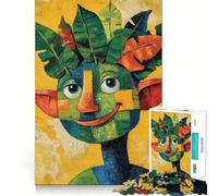 The Green Leaf Man Jigsaw Puzzles for Teenagers 1000 Pieces Logic Game Home Pastime Precise Cut Festival Gift (38x52cm)