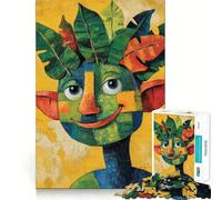 The Green Leaf Man Teenager Jigsaw Puzzles 1000 Pieces Memory Boost Home Activity Pattern Assembly Perfect Present (38x26cm)