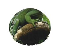 The green lizard Reusable shower cap - double-layer waterproof, elastic, environmentally friendly daily use shower cap