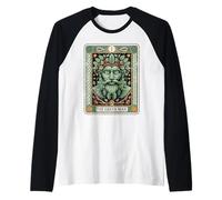 The Green Man Forest Spirit Nature Guardian Tarot Art Raglan Baseball Tee