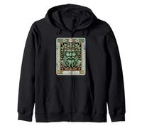 The Green Man Forest Spirit Nature Guardian Tarot Art Zip Hoodie