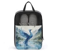 The Green Phoenix Plays by The Stream Shoe Bag for Travel Waterproof Shoe Pouch Travel Shoe Organizer with Zipper Portable Shoes Storage Bag Shoe Packing Cubes Soccer Cleats Bag for Men Women
