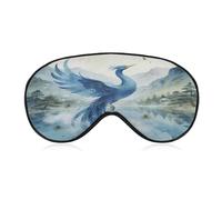 The Green Phoenix Plays by The Stream Sleep Mask Eye Mask for Sleeping Breathable Blackout Sleeping Masks with Adjustable Strap Soft Eye Cover Comfortable Blindfold Eyeshade for Night Sleeping Travel