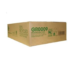 THE GREEN SACK Heavy Duty 15kg Capacity Black 100% Recycled Refuse Sacks In A Dispenser Box of 200 18x29x39"