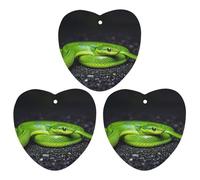 The Green Snake Car Air Freshener, 3 Pcs Love form Hanging Air Freshener Cards, Long Lasting Fragrance Scented Cards for Car, Home, Office Black-style