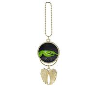 The Green Snake Car Hanging Ornament Rear View Mirror Pendant Lucky Presents Hanging Ornament Funny Car Pendant for Office Auto Home Decoration Golden-style