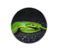 The Green Snake Fridge Sticker Funny Fridge Magnets Novelty Round Fridge Magnets Reusable for Whiteboard, Locker, Kitchen, Office- Strong Decor Magnetic Stickers