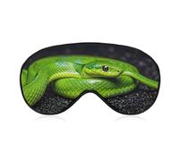 The Green Snake Sleep Mask with Adjustable Strap, Breathable Sleep Masks for Women Men, Soft Eye Mask for Side Sleepers, Travel, Office Nap, Airplane & Blocking Light