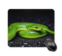 The Green Snake Square Mouse Pad Portable Computer Mousepad with Non-Slip Rubber Base 20 * 25cm Ultra-Thin Gaming Mouse Mat for Computer Laptop Office Desk Accessories