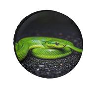The Green Snake Tire Covers Waterproof Anti UV Tire Cover 28inch Single Axle Wheel Covers for RV Truck SUV Trailer Universal for All Seasons