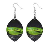 The Green Snake Wooden Earrings for Women, Vintage Elegant Wood Jewelry, Lightweight Earrings for Wedding, Party, Everyday Jewelry Gift, Circular, Wood, wood