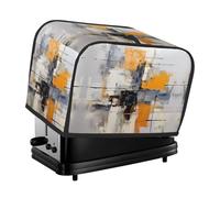 The Grey And Yellow Abstract Art Painting toaster cover is suitable for 2 small toaster covers with wide slots and comes with a storage pocket to meet diverse baking needs.