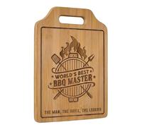 The Grill Master Bamboo Cutting Board for Men,Dad - Funny & Personalised Gift, Grandad - Perfect for Birthday, Christmas, Father's Day BBQ - Durable & Lightweight (31.2x22cm)