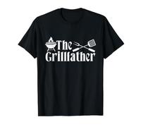 The Grillfather - BBQ Fathers Day Present - Funny Dad BBQ Value Graphic T-Shirt, Men, Black, M
