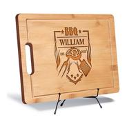 The Grillfather Cutting Board - Custom Engraved BBQ Gift for Men, Dad, Grandpa, Personalized for Father's Day, Birthday, Christmas, or Grill Master Gifts