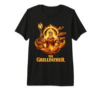 The Grillfather Funny Mythic Vibe, BBQ Dad Design Premium T-Shirt