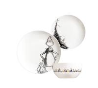 The Grinch 12pc Porcelain Dinner Set - Plates & Bowls Dinnerware in White | Size: 12 Pack The Grinch White 12 Pack