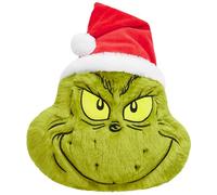 The Grinch 3D Plush Pillow, Fluffy Hugging Christmas Cushion, Soft Decorative Cuddle Cushion for Bed & Sofa, Festive Bedroom Accessories & Xmas Gifts