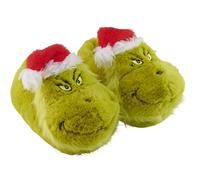 The Grinch 3D Slippers - Plush Slippers with Christmas Hat Slippers Unisex Green