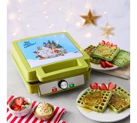 The Grinch 4 Portion Waffle Maker Machine Non-Stick Plates 1200W Festive Kitchen