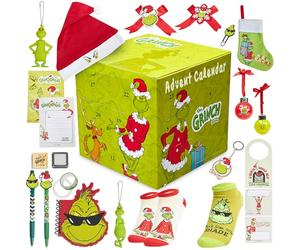 The Grinch Advent Calendar 2026 for Teens & Adults, 24 Surprises | Christmas Countdown, Festive Stationery, Socks, Pens, Stickers & Decoration, Xmas Stocking Filler Gifts