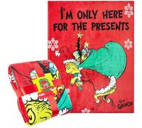 The Grinch Blanket Soft Cosy Christmas Fleece Hooded Blanket Throw Festive Bedroom Decor Plush Fleece Blanket Comforter for Bedroom Travel, Xmas Gifts (Red)