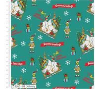 The Grinch Bright & Bold - Dr Seuss 100% Cotton 110cm Wide Christmas Fabric for Sewing, Crafting, Dressmaking, Patchwork
